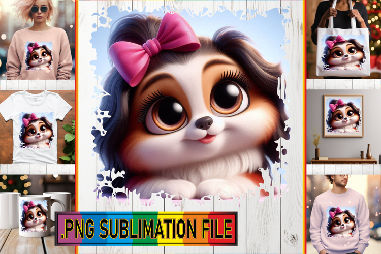 Vibrant TSHIRT Sublimation PNG, 3D Dog