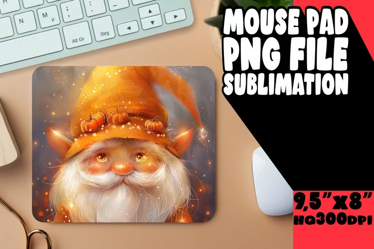 Sweet Serenity: Watercolor Gnome Mouse Pad Design