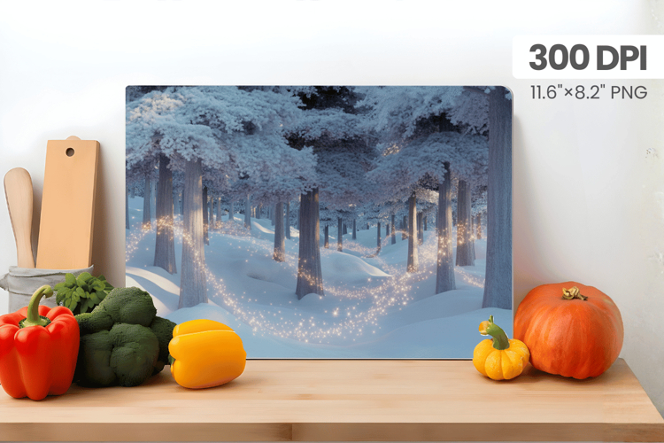 Winter Christmas Wonderland Cutting Board PNG Sublimation