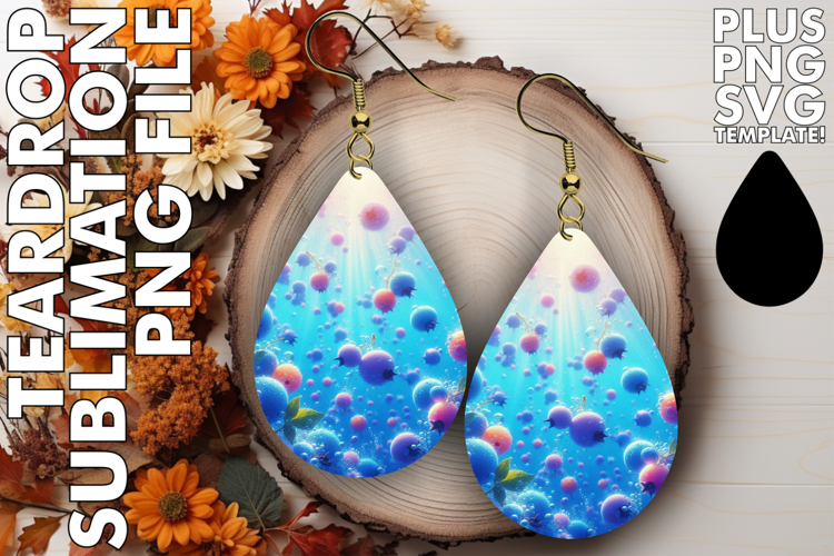 Blissful Teardrop Earrings Gift PNG, 3D Fruits
