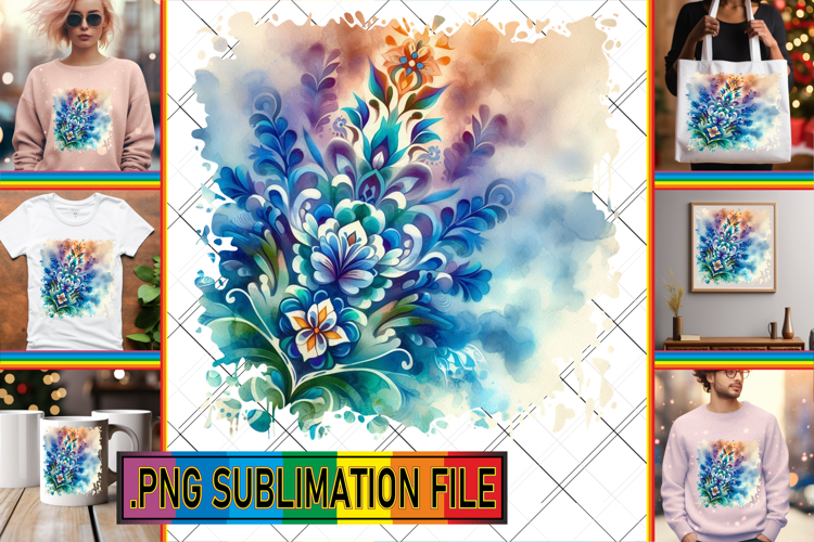 Elegant PNG TSHIRT Gift Ideas, Watercolor Pattern