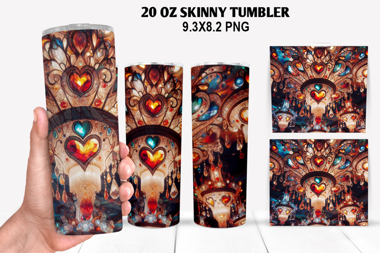 Valentine Skinny Tumbler 20oz Wrap Design, Valentine Tumbler