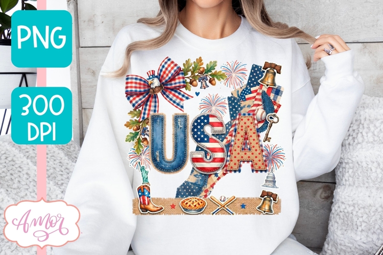 USA Patriotic PNG, 4th of July Sublimation Design