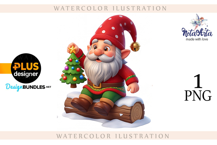 Watercolor Christmas gnomes, Christmas Gnomes