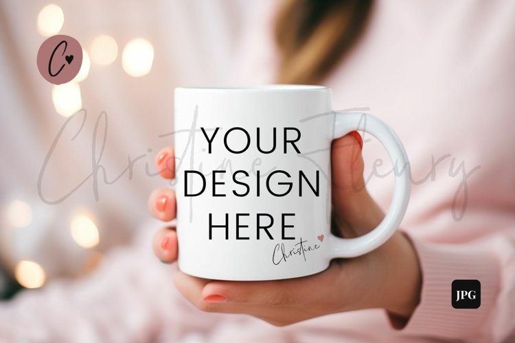 Valentines Mug Mockup In Hands | Valentines Day Mockup