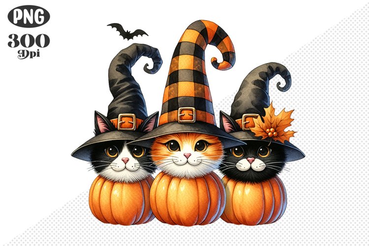 Halloween Cat And Pumpkin Sublimation - Clipart PNG Design