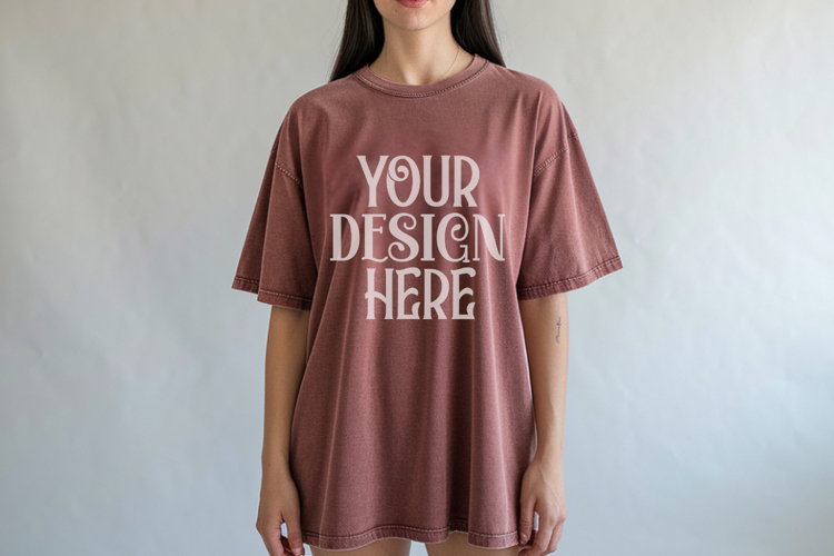 Brick Comfort Colors 1717 T-shirt Mockups, Real Model Mo