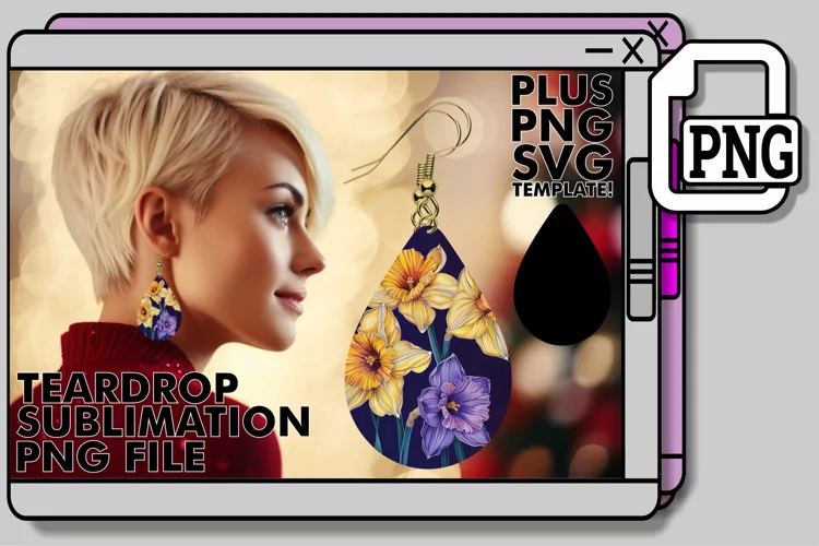 Flower Finesse Teardrop Earring Sublimation - Trendy Style