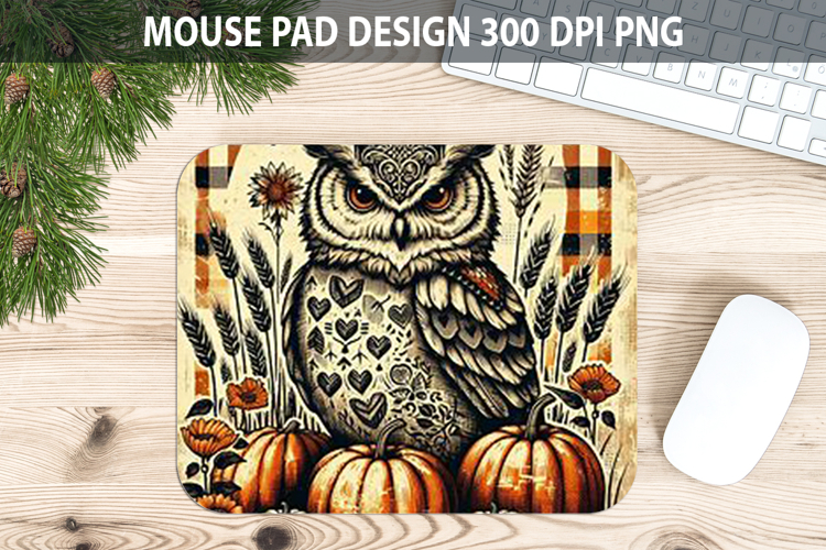 Owl Mouse pad Sublimation - Thanksgiving PNG Design