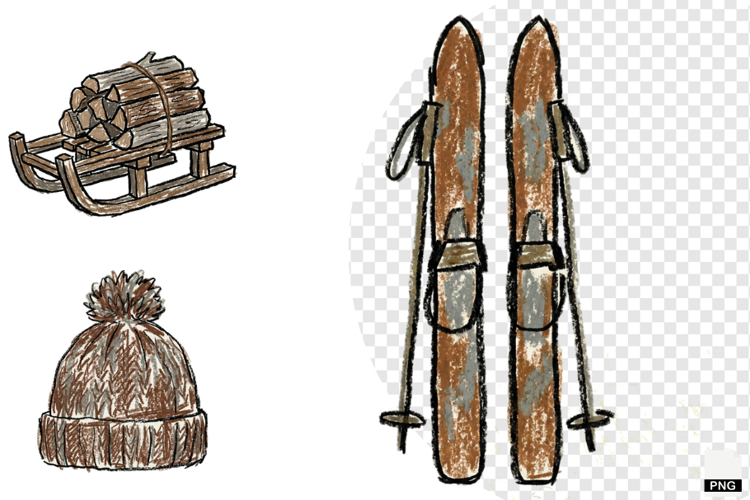 Rustic Winter Days Clipar