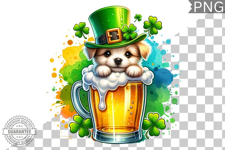 St. Patricks day Dog - Clipart Sublimation PNG