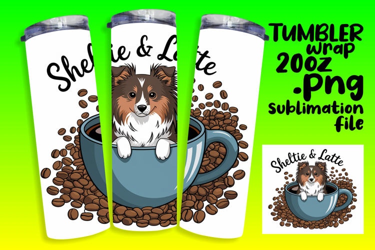 RADIANT 20oz Tumbler Wrap for Personal Use , Coffee Dog