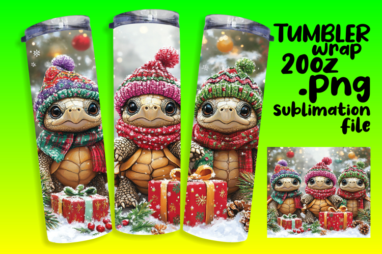 VIBRANT 20oz Tumbler Wrap PNG , Cute Xmas