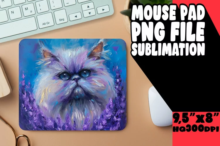 Grinning Cat Design Sublimation Mat