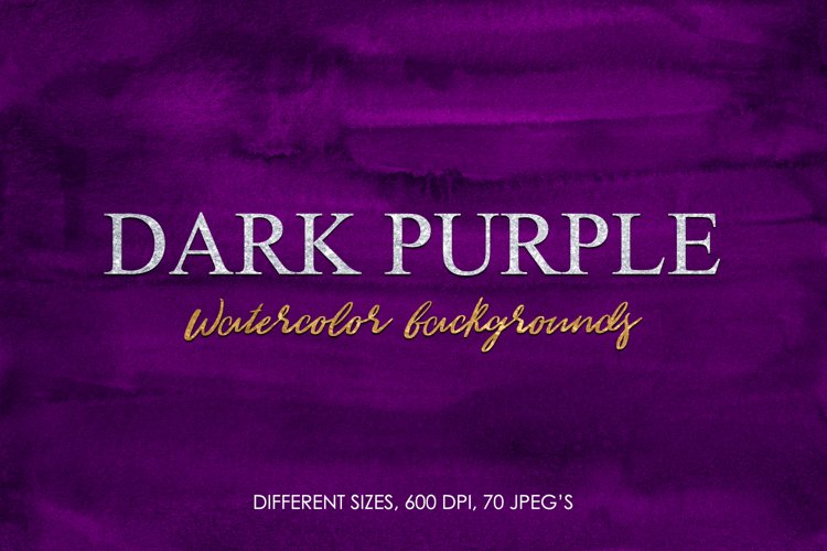 70 Dark Purple Watercolor Backgrounds, Artistic Textures example image 1