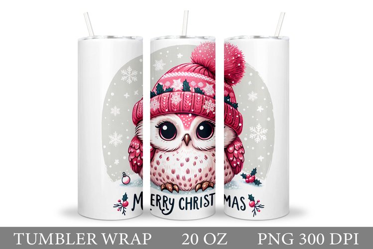 Christmas Owl Tumbler Design. Christmas Tumbler Sublimation