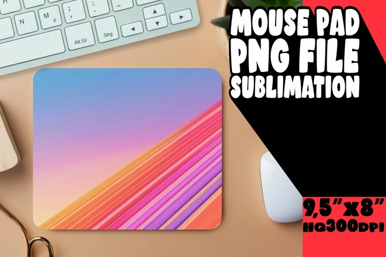Sublimation Mouse Pad with Bright Gradient Design