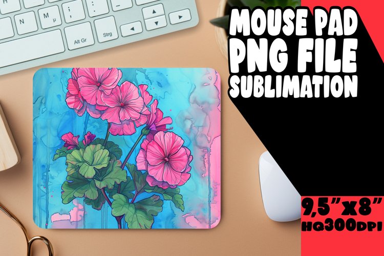 Vibrant Flower Designs Mouse Pad PNG
