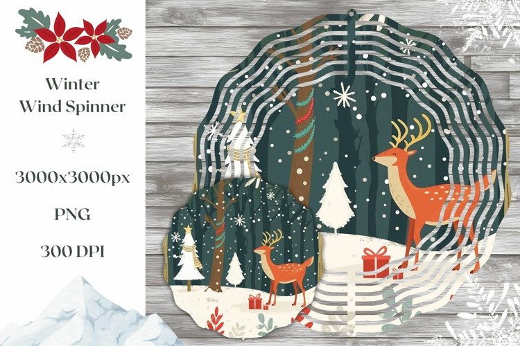 Christmas Forest Wind Spinner, Christmas Deer Wind Spinner example image 1