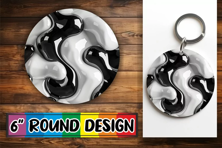 Chic Abstract Inflated Puff Sublimation Circle Designs