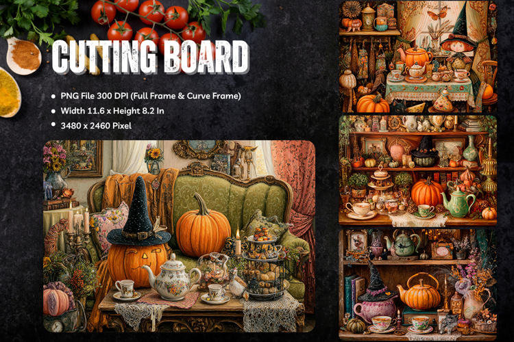 Halloween Pumpkin Cutting Board Kitchen Fall Chopping Board