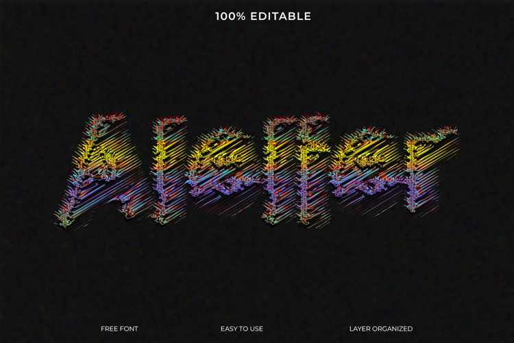 Editable Streaked Text Effect with Colorful Stripes example image 1