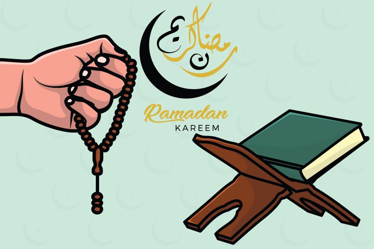 Ramadan Kareem Holy Month of Islam Greeting illustration.