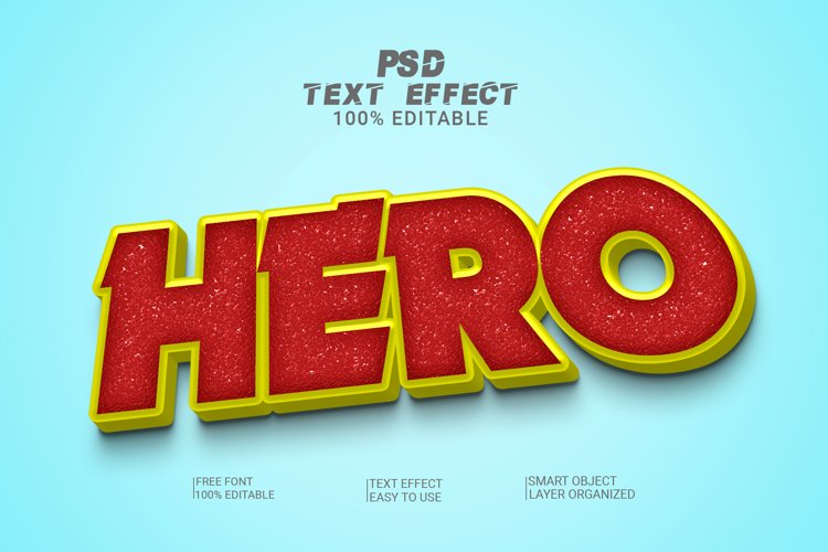 Hero 3d Editable Text Effect Style