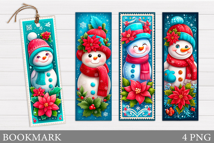 Snowman Bookmark Sublimation. Christmas Bookmark Design