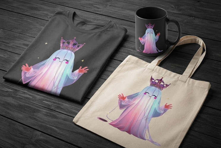 Kawaii Princess Ghost PNG | Pastel Royal Halloween Clipart