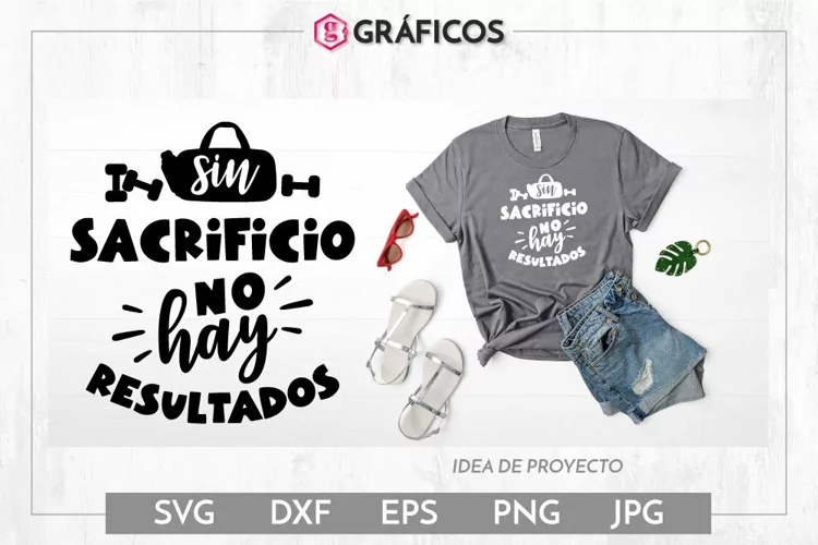 Sin sacrificio no hay resultados SVG - Frases gimnasio