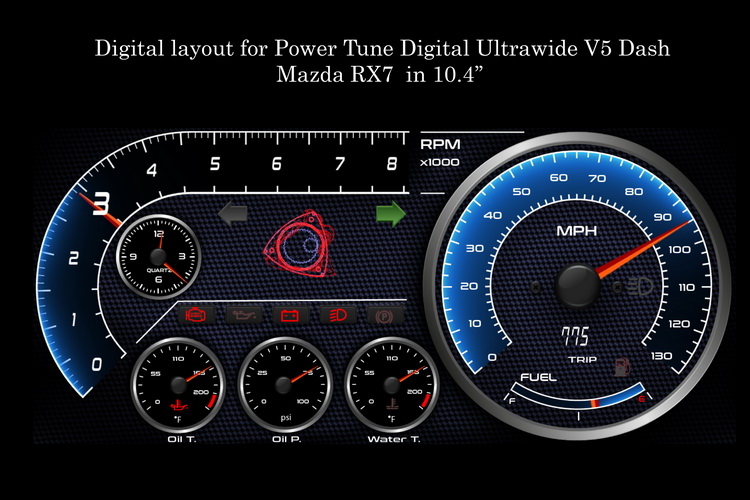 Digital Layout for Power Tune Digital Ultrawide V5 Dash