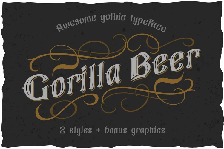 Gorilla beer - gothic typeface