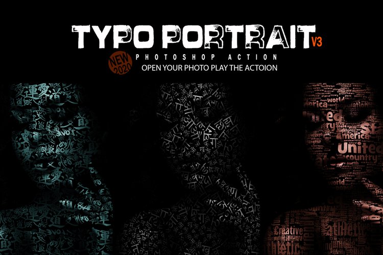 Typo Portrait V3 Photoshop Action example image 1