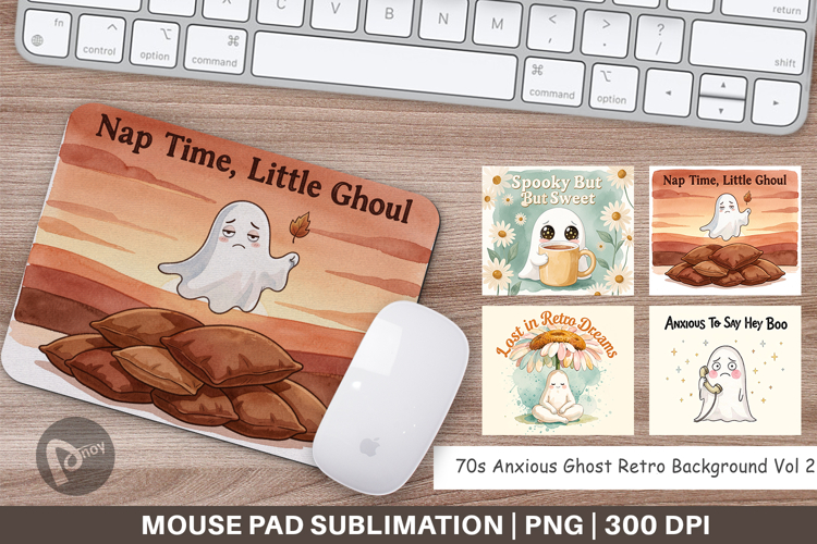70s Anxious Ghost Mouse Pad
