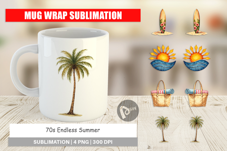 70s Endless Summer Mug Wrap