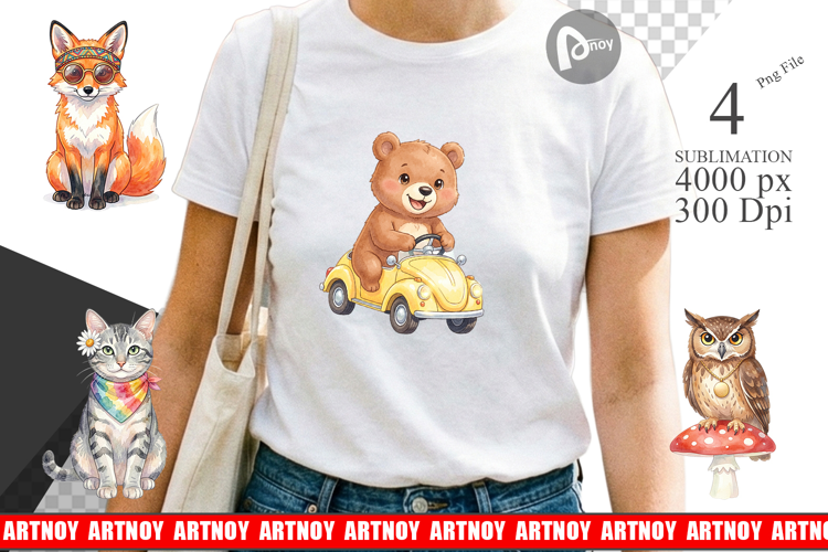 70s Groovy Animal Hippie Sublimation