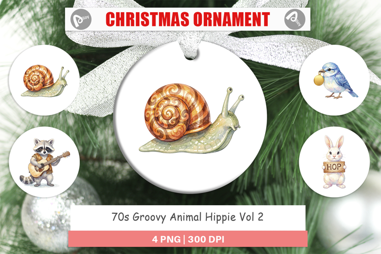 70s Groovy Animal Hippie Ornament