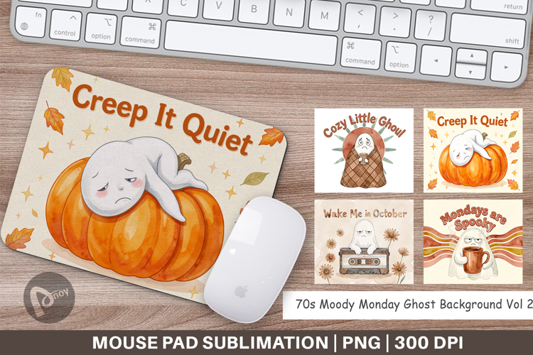 70s Moody Monday Ghost Mouse Pad