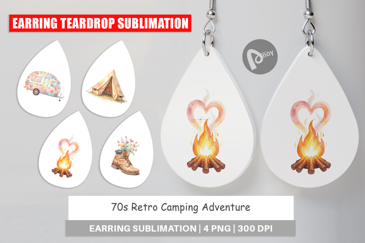 70s Retro Camping Adventure Earring