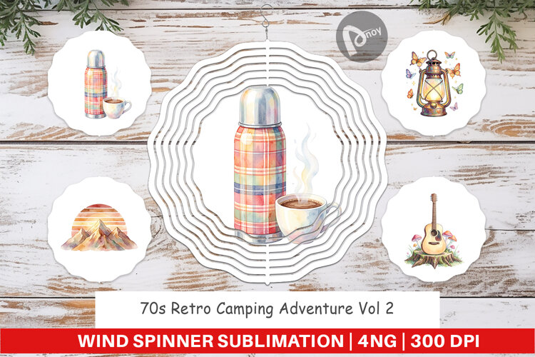 70s Retro Camping Wind Spinner example image 1