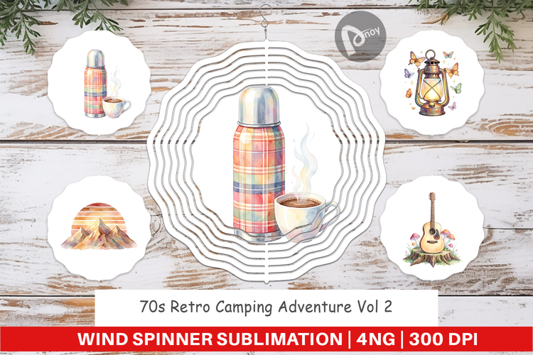 70s Retro Camping Wind Spinner