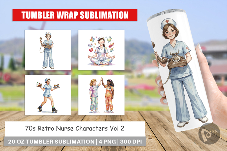 70s Retro Nurse Characters Tumbler
