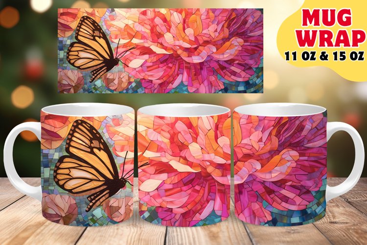 Abstract Blossom Magic Stained Glass Sublimation 11oz 15oz M