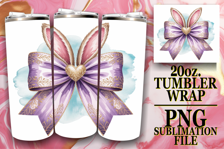 Radiant Smiles 20oz tumbler wrap, Easter Bow