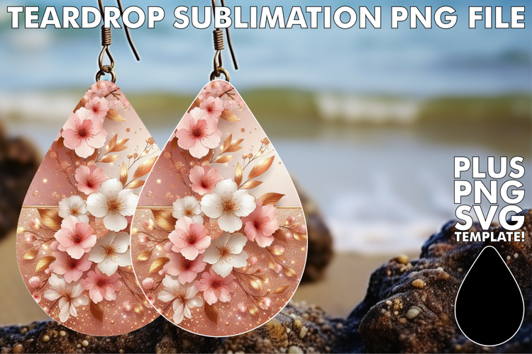 Glamorous Teardrop Earrings PNG, Leopard Prints