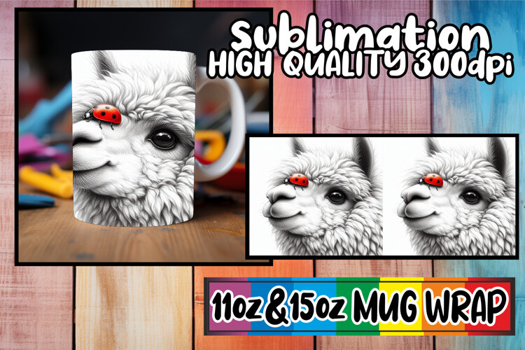 Vibrant colors 11oz 15oz sublimation wrap, Cute Animals example image 1