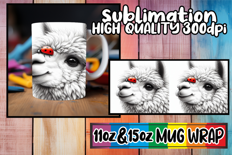 Vibrant colors 11oz 15oz sublimation wrap, Cute Animals
