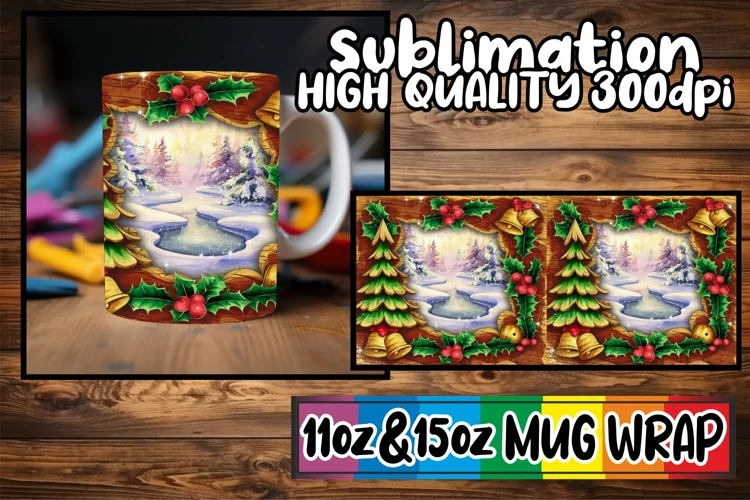 Enchanted days 11oz 15oz mug wrap, Christmas