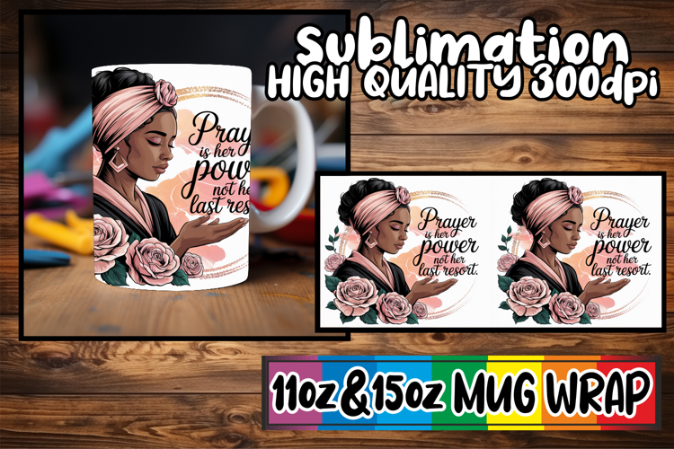 Cozy evenings 11oz 15oz sublimation wrap, Praying Woman